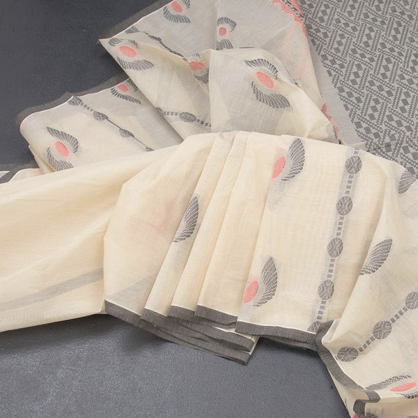 KTSR42058-Negamam-Cotton-Cream-Thread-Embossed-Saree-main