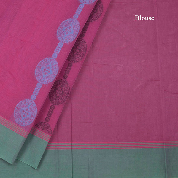 KTSR42068-4-Negamam-Cotton-Hot-Pink-Thread-Embossed-Saree-blouse