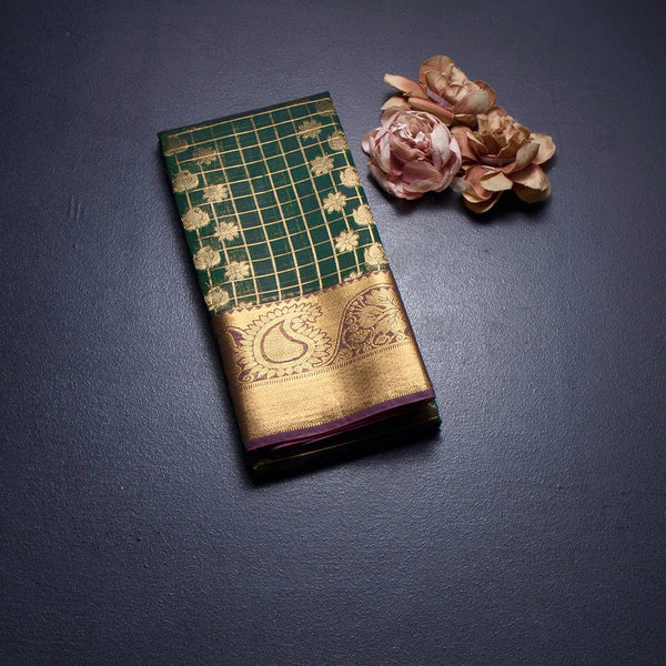 KTSR42070-1-Silk-Cotton-Dark-Green-Zari-Worked-Saree-07-fold