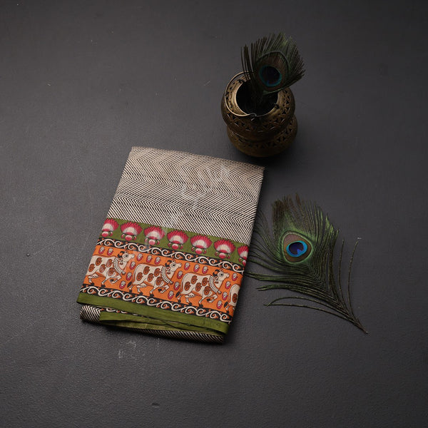 Pure Silk Printed Cream Saree 06