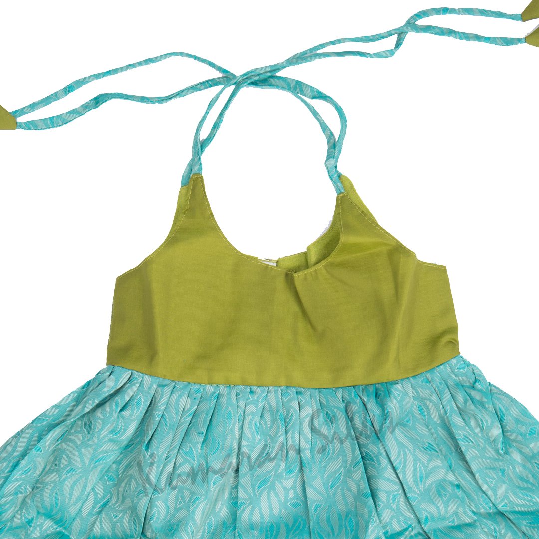 Pure Silk Olive Green 10 Years Baby Frock