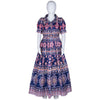 Dark Blue Printed Long Frock