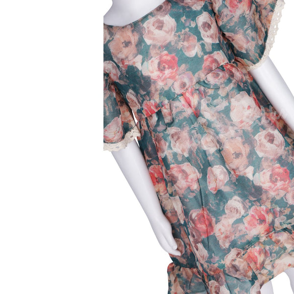 Green Printed Short Frock