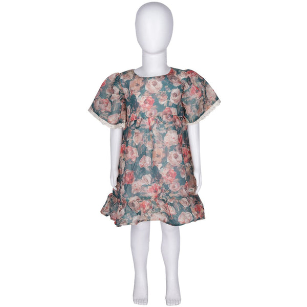 Green Printed Short Frock