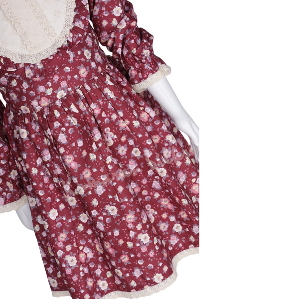 Maroon Printed Short Frock