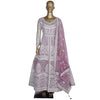 Netted Light Purple Embroidered Frock With Stone Work