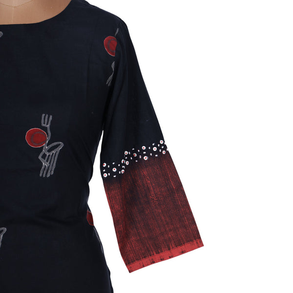 Cotton Printed Black Kurtis