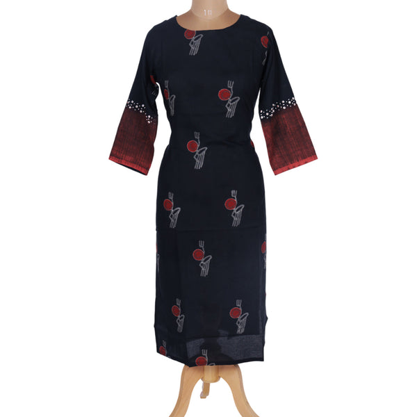 Cotton Printed Black Kurtis