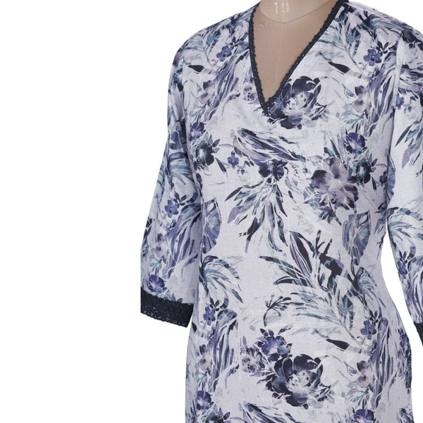 Cotton Printed Lilac Purple Kurtis