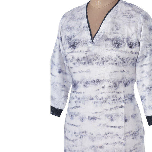 Cotton Printed Cream Kurtis 02