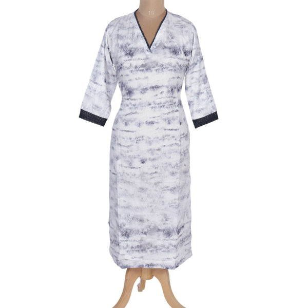 Cotton Printed Cream Kurtis 02