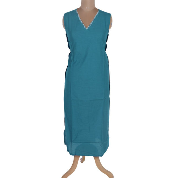 Cotton Plain Peacock Blue Kurtis