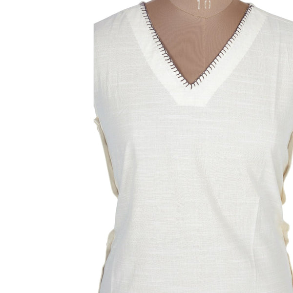 Cotton Plain Cream Kurtis