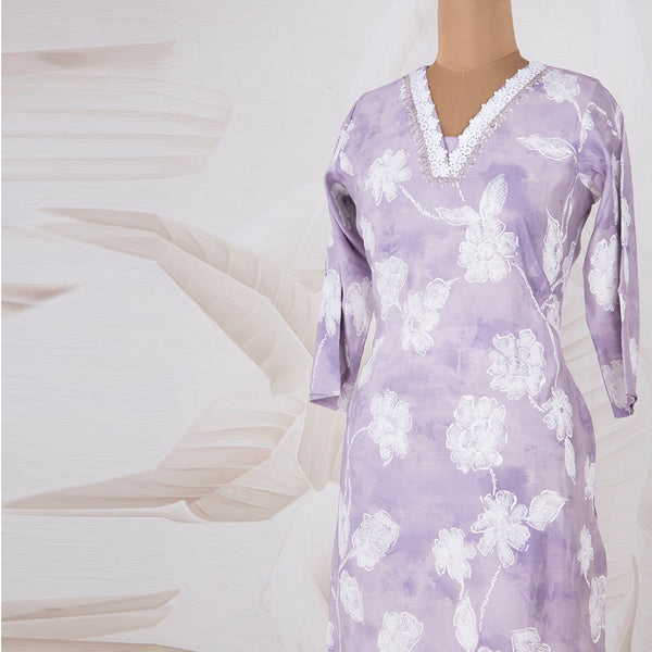 Muslin Printed Lavender Kurtis