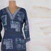 Muslin Printed Navy Blue Kurtis