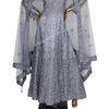 Netted Grey Gown With Stone Work