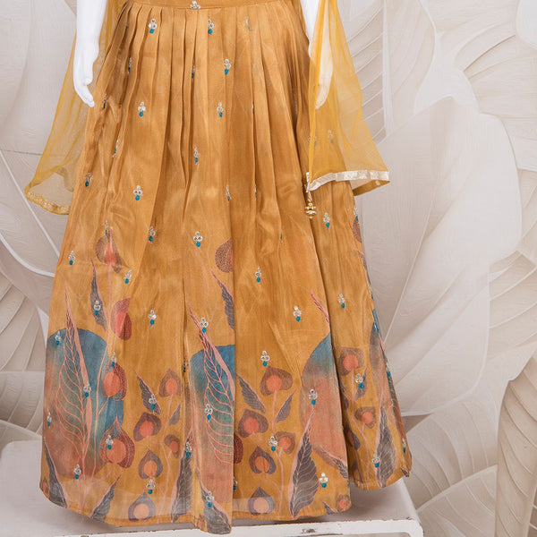 Mustard Yellow Embroided Lehanga Choli
