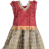 Pure Silk Maroon 8 Years Baby Pavada Set - Kumaran Silks