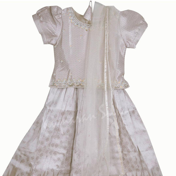 Art Silk Embroidered Grey Fancy Pavada - Kumaran Silks