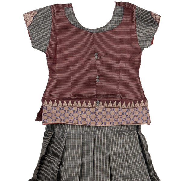 Pure Silk Multi Colour 2 Years Baby Pavada Set 03 - Kumaran Silks