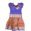 Pure Silk Neon Blue With Light Brown 3 Years Baby Pavadai Set