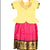 Pure Silk Lemon Yellow Dark Pink 3 Years Baby Pavadai Set