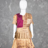 Maroon And Gold Embossed Kids Pavadai