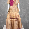 Maroon And Gold Embossed Kids Pavadai