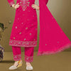 Silk Cotton Rani Pink Salwar Suit 03 - Kumaran Silks