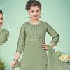 Silk Cotton Sage Green Salwar Suit 02 - Kumaran Silks