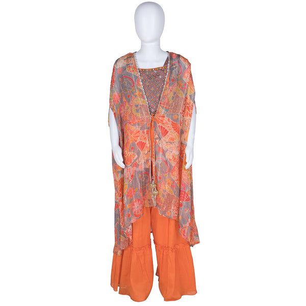 Grey Printed Palazzo Set