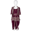 Wine Colour Embroidered Patiyala Set