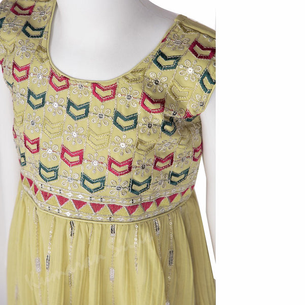 Pista Green Embroidered Palazzo Set