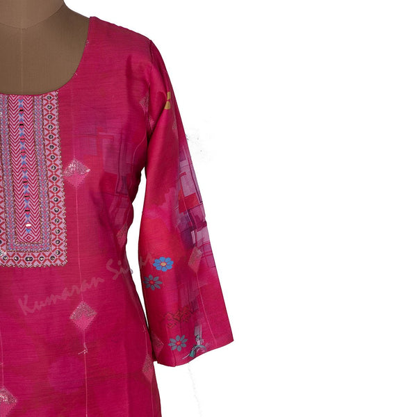 Hot Pink Embroidered Readymade Salwar Suit