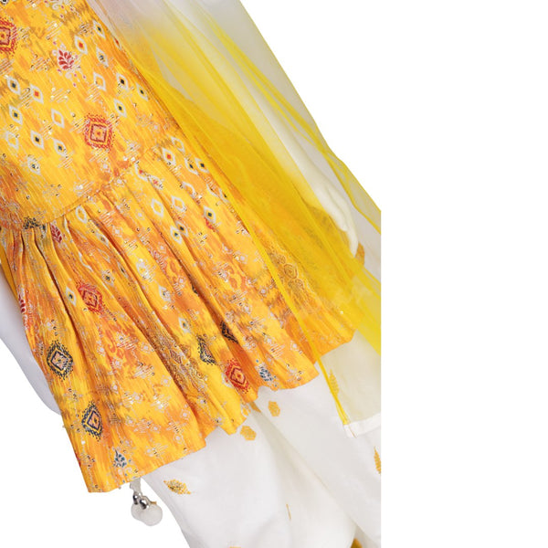 Mango Yellow Embroidered Patiyala Set