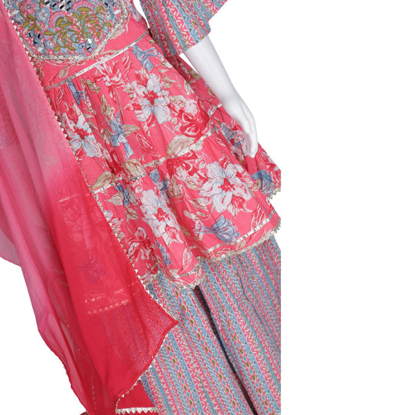 Rose Pink Printed Palazzo Set