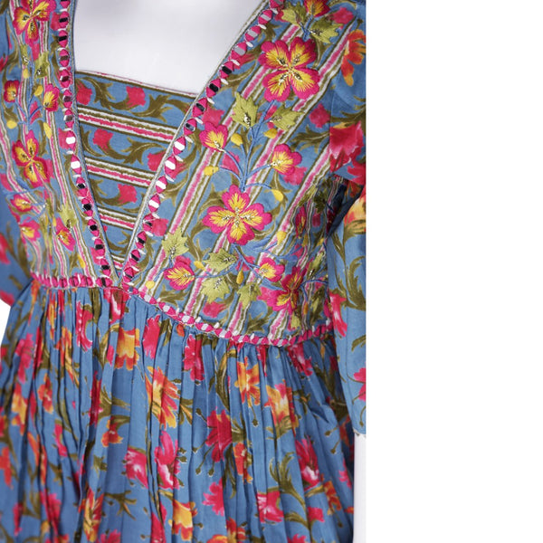 Greyish Blue Printed Palazzo Set