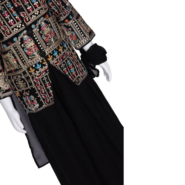 Black Embroidered Palazzo Set 02
