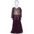 Wine Colour Embroidered Palazzo Set