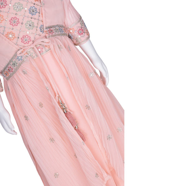 Light Peach Embroidered Palazzo Set