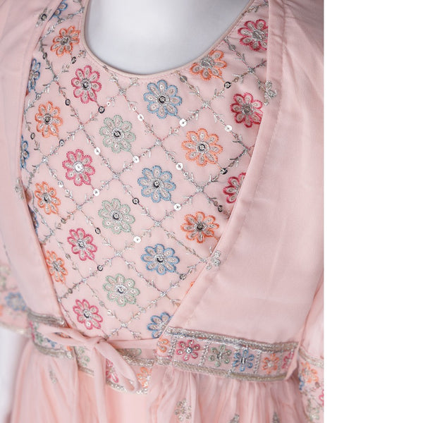 Light Peach Embroidered Palazzo Set