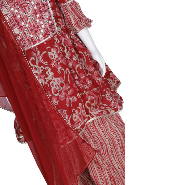 Maroon Printed Palazzo Set