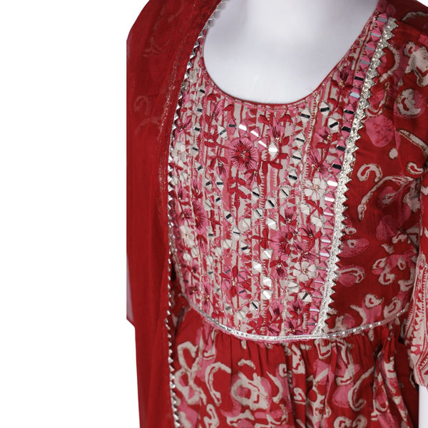 Maroon Printed Palazzo Set