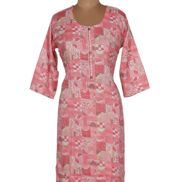 Pink Printed Readymade Salwar Without Dupatta
