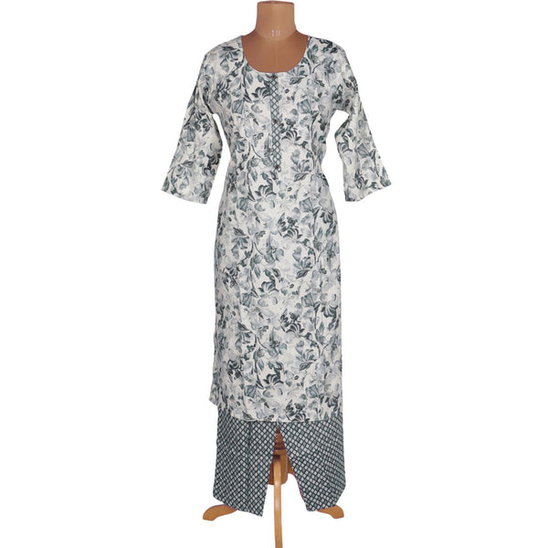 Cream Printed Readymade Salwar Without Dupatta 02