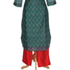 Teal Green Printed Readymade Salwar Without Dupatta