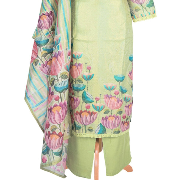 Pista Green Printed Readymade Salwar Suit