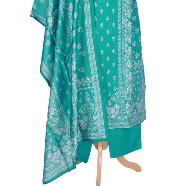 Peacock Blue Printed Readymade Salwar Suit 02