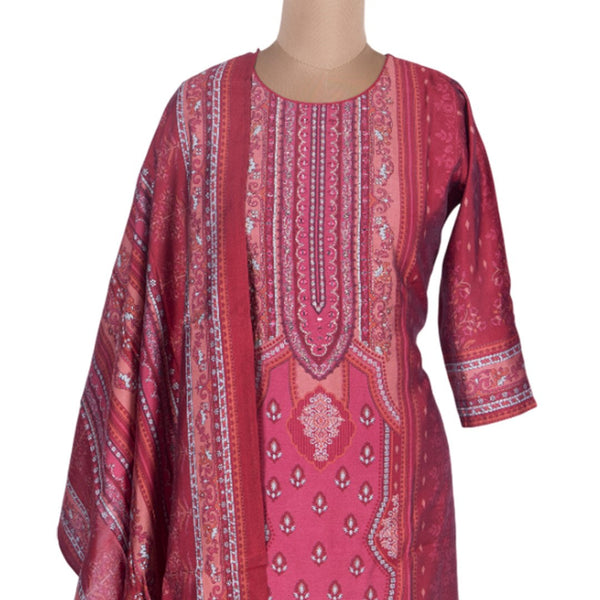 Maroon Printed Readymade Salwar Suit