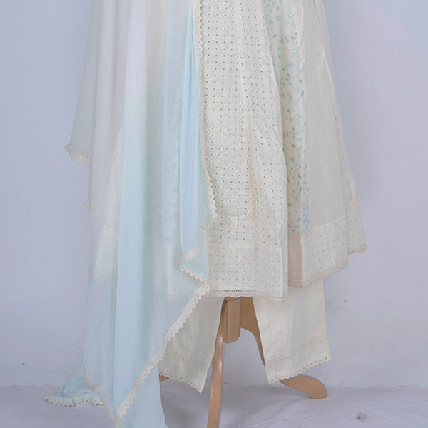 Cream Embroidered Readymade Salwar Suit 02